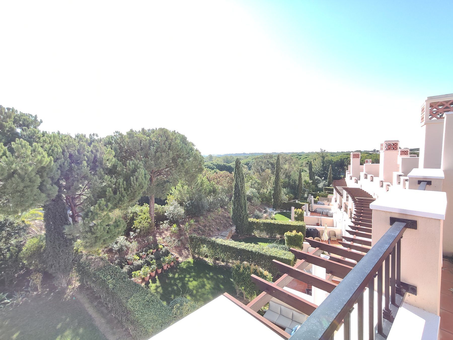 Rooftop view over the landscaped resort gardens at Vila Sol